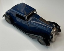 TRI-ANG MINIC VAUXHALL CABRIOLET 19M BLUE/BLACK TINPLATE WORKING CLOCKWORK MOTOR