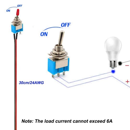 Mini toggle switch off - on-off, spst