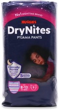 Huggies DryNites Pyjama Pants Girl 8-13 Years Nappies 9 Pack X 1