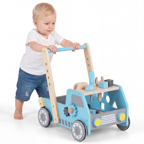 Wooden baby walker - 2-in-1, with