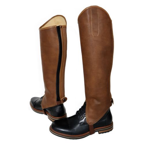 Half chaps brown synthetic - chaps, pu