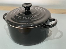 Le Creuset Black Mini Petite Small Lidded 2 Handle Cocotte Casserole Dish UNUSED