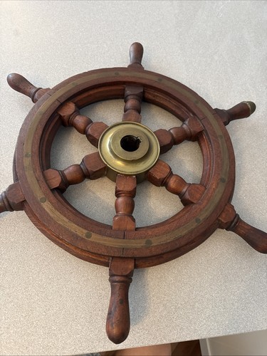 Decorative wooden ships wheel - decorative,