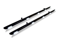 Black Side Bars + White LEDs + Lights For Mercedes Vito Viano SWB LWB 2004-2014
