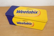 Vintage WEETABIX Metal Storage Tin Advertising Retro Cereal Prop GOOD CONDITION