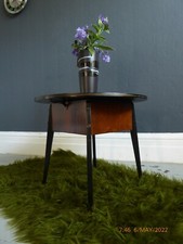 mid century side table lamp table storage sewing box vintage coffee table 50s 60