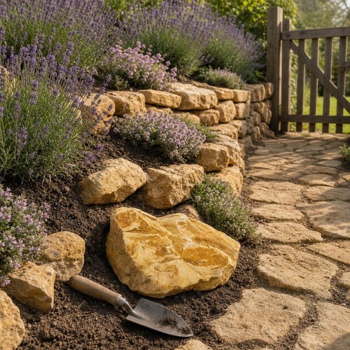 Yellow landscape stone - yellow, for