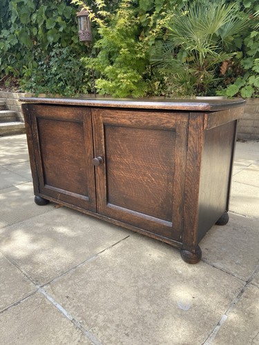 Antique oak blanket box bun - blanket,