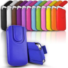 High Quality Slim Magnetic Flip Leather Pull Tab Case Cover Pouch