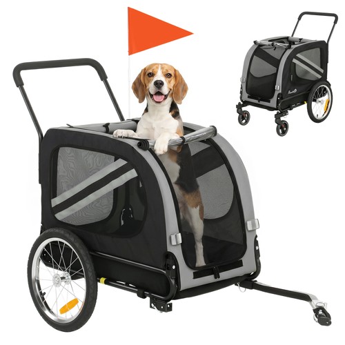 Pawhut dog bike trailer - 2-in-1,