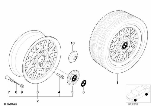 Bmw genuine light - alloy, wheel