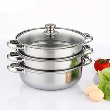 3PC 28CM STEAMER COOKER POT