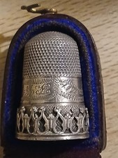 Antique Leather Thimble Holder