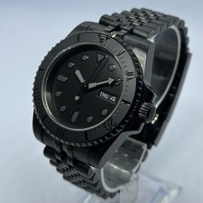 Seiko NH36 Stealth Black Diver Mod 40mm Automatic Watch - Jubliee + Rubber strap