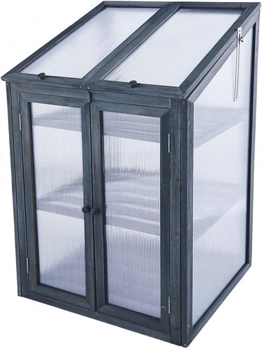 Nurband wooden mini greenhouse - wooden,