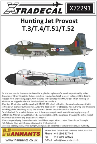 Xtradecal x72291 bac - bac, jet