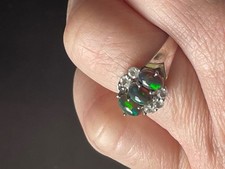 Fabulous Ethiopian Natural Black Opal, Ring  sterling silver UK P