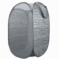 Pop Up Laundry Basket Foldable Room Tidy Toys Storage Hamper Hyacinth Grey