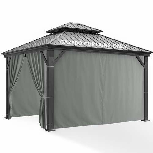 Gazebo side curtains grey - gazebo,