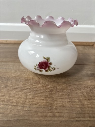 Vintage ruffled milk glass - ruffled,
