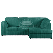 Luxor Teal Soft Jumbo Cord Sofa Range Corner 3 2 Seater Living Room Full Back