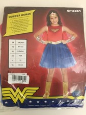 Wonder Woman Fancy Dress Girl's Costume Age 6-8 Years Amscan Blue Red New F1