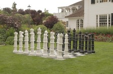 Giant 120cm Outdoor Chess Set | Jumbo Garden Pieces | Black & White Plastic