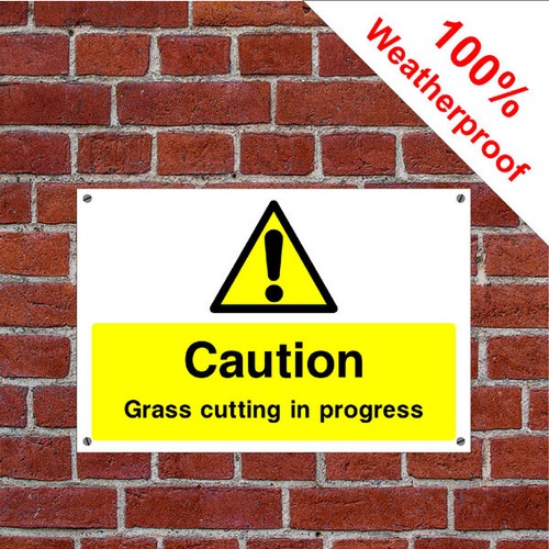 Caution grass cutting - , in