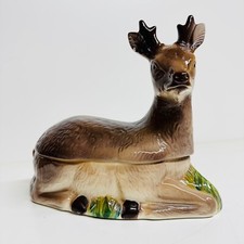Vintage Deer Lidded Ceramic Pate/Terrine Dish by Michel Caugant