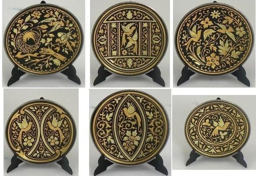 Damascene gold bird design - damascene,
