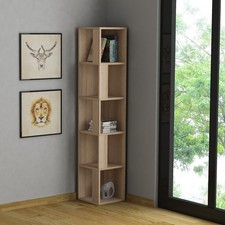Piano 5-Tier Corner Bookcase – Freestanding Storage Unit, 159cm High, 11 Colour
