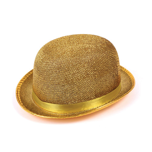 Gold bowler hat - bowler,