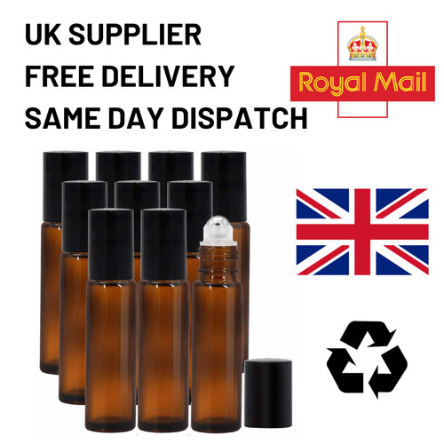 10ml amber glass - amber, roller