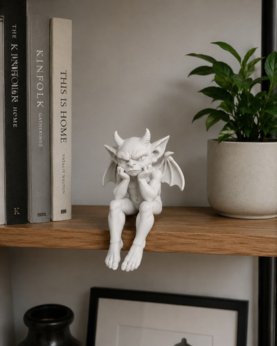 Grumpy gargoyle shelf critter - shelf,