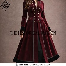 Victorian Burgundy Velvet Long