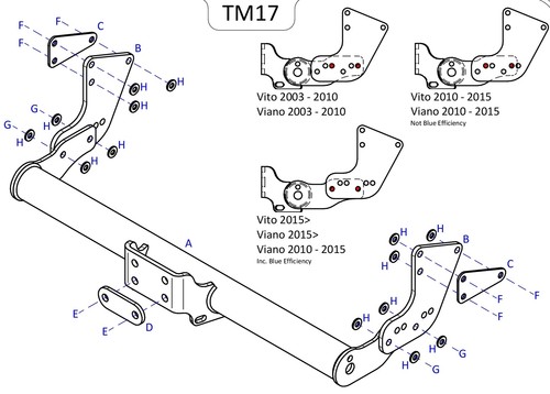 Towtrust fixed flange towbar - flange,