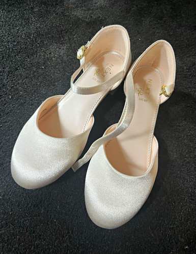 Next ivory satin - ankle, strap