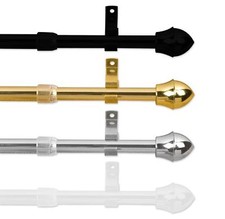 Extending Easy Fix Telescopic Metal 12mm Curtain Cafe Net Window Rods 4 Colours