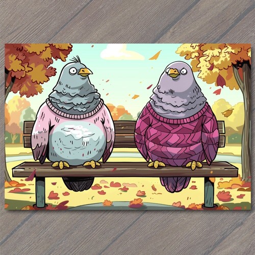 Postcard pigeon bird giant - postcard,