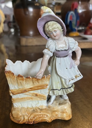 Antique porcelain spill match - porcelain,