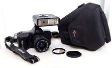 Vintage RICOH KR-10M 35mm film SLR camera kit with lens and extras 