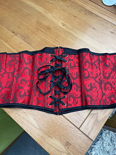Red black brocade - red, &