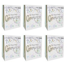 Set of 6 Gift Bags 23cm x 18cm Religious Holy Communion