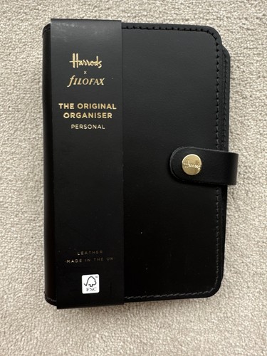 Harrods black leather filofax - harrods,