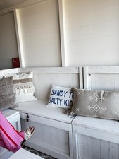 Corner Monks Bench Whitewashed