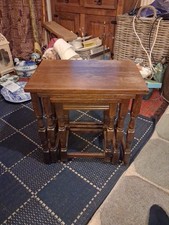 Vintage Nest Of 3 Solid Wood