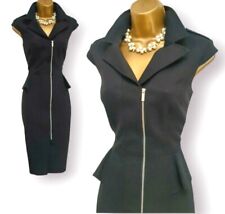 Karen Millen Black Peplum Military Pencil Wiggle Occasion Dress UK 8