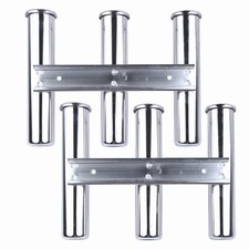 2X 3 Tube Fishing Rod Holder Stainless Steel Marine Boat/Truck RV Side Mount