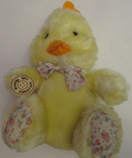Cuddle Wit Easter Duck Chick Yellow 9" Plush with Floral Feet & Bow Stuffed Toy