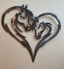 Horses Two Horse Heads Heart